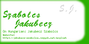 szabolcs jakubecz business card